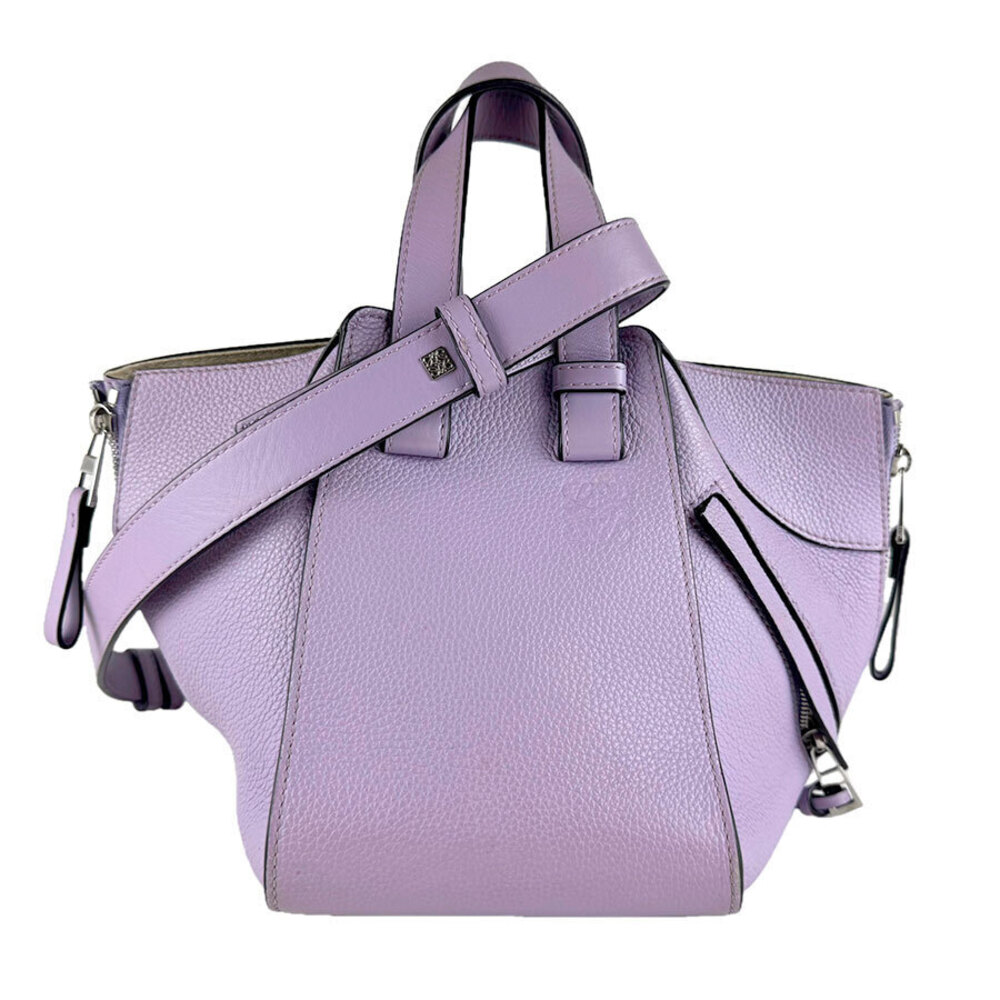 Loewe 2way Shoulder Bag Hammock Compact Leather Purple Silver